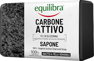 Sapone solido 100% vegetale detox con carbone attivo equilibra