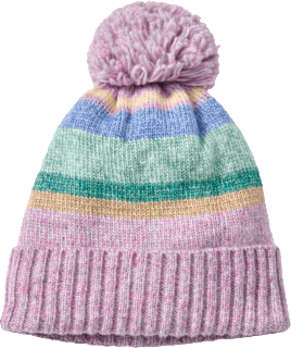 Strickmütze mit Bommel, rosa & grün, Gr. 52/53 PUSBLU