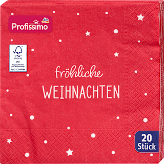 Servietten "fröhliche WEIHNACHTEN" (33x33 cm) Profissimo
