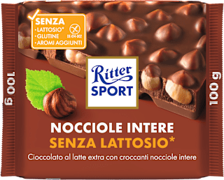 Cioccolato al latte extra con nocciole senza lattosio Ritter SPORT