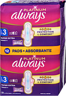 Egészségügyi betét Platinum, 3-as méret, super extra always