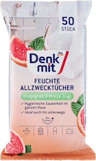 Feuchte Allzwecktücher Grapefruit & Minze Denkmit