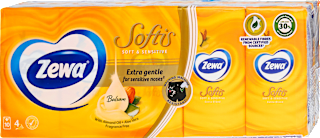 Papír zsebkendő Softis, Soft&Sensitive, 4 rétegű, 10x9db ZEWA