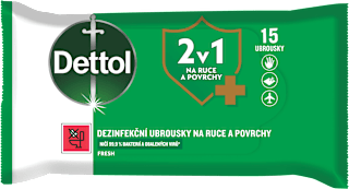 dezinfekční ubrousky 2 v 1 Fresh na ruce a povrchy Dettol
