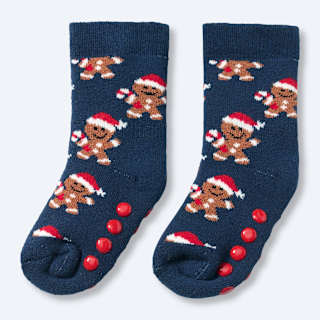ABS Socken mit Lebkuchen-Muster, blau, Gr. 27/29 ALANA