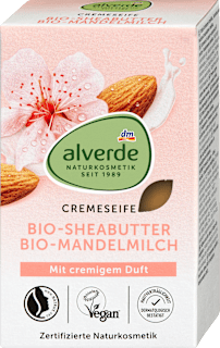 Feste Cremeseife mit Bio Sheabutter und Mandelmilch alverde NATURKOSMETIK