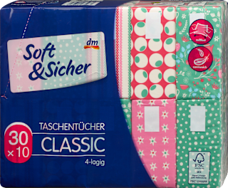 Taschentücher Classic 4-lagig sortiert Soft&Sicher