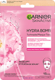 Tuchmaske Hydro Bomb Hyaluronsäure + Sakura GARNIER SKIN ACTIVE