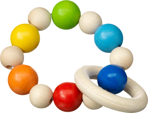 Greifling mit Ring, aus Holz, bunt, für Mädchen und Jungen fehn