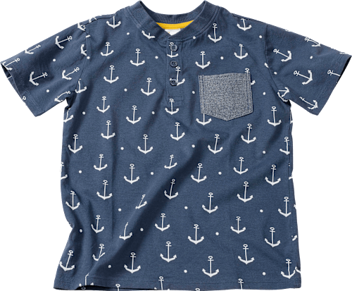 Kinder Shirt, Gr. 140, in Baumwolle, blau PUSBLU