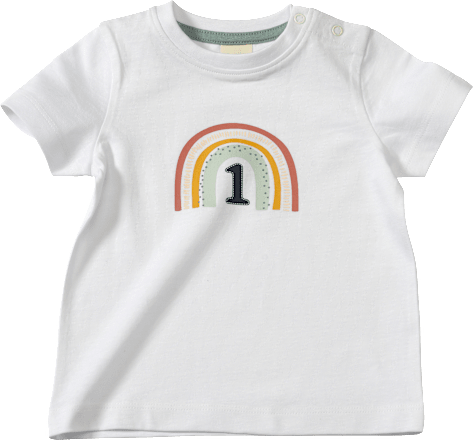 Kinder Shirt Geburtstag, Gr. 86, aus Bio-Baumwolle, weiß, bunt ALANA