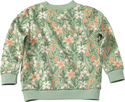 Kinder Pullover, Gr. 140, in Baumwolle, grün, rosa ALANA