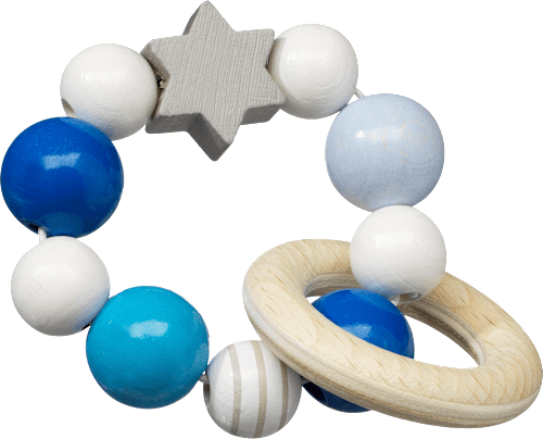 Greifling Stern, aus Holz, blau, für Mädchen und Jungen fehn