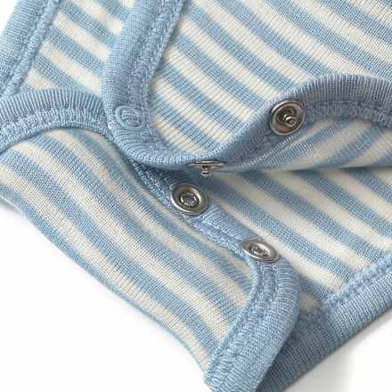 Wickelbody aus Bio-Wolle und Seide, blau & weiß, Gr. 50/56 ALANA