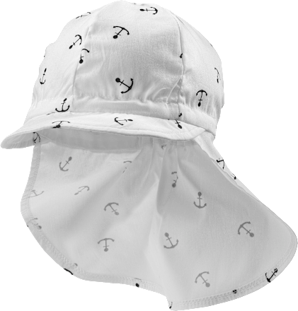 Kinder Mütze, Gr. 54/55, aus Bio-Baumwolle, weiss, blau ALANA