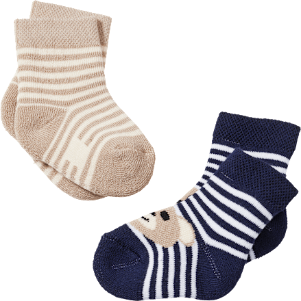 Baby Socken, Gr. 15/16, mit Bio-Baumwolle, blau, beige ALANA