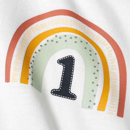 Kinder Shirt Geburtstag, Gr. 86, aus Bio-Baumwolle, weiß, bunt ALANA