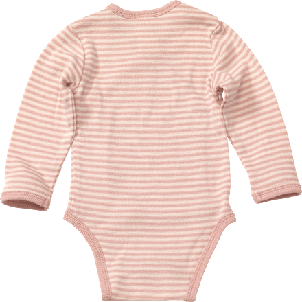 Wickelbody aus Bio-Wolle und Seide, rosa & weiß, Gr. 50/56 ALANA