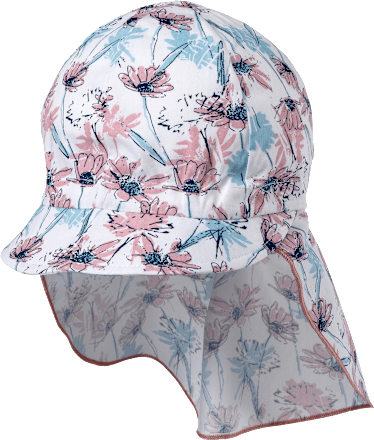 Kinder Mütze, Gr. 52/53, aus Bio-Baumwolle, weiß, rosa ALANA