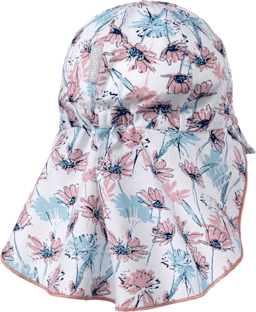 Kinder Mütze, Gr. 52/53, aus Bio-Baumwolle, weiß, rosa ALANA