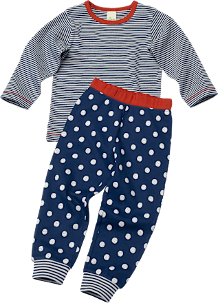 Kinder Schlafanzug, Gr. 122/128, aus Bio-Baumwolle, blau ALANA