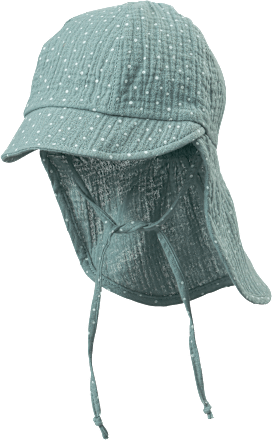 Schirmmütze aus Musselin mit Punkten, blau, Gr. 48/49 ALANA