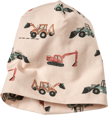 Mütze Pro Climate mit Bagger-Muster, beige, Gr. 48/49 ALANA