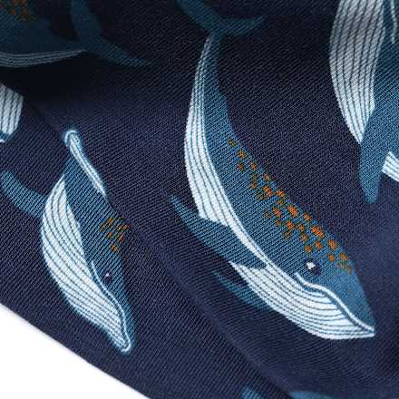 Mütze Pro Climate mit Wal-Muster, blau, Gr. 48/49 ALANA