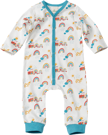 Baby Schlafanzug, Gr. 62/68, aus Bio-Baumwolle, weiß, bunt ALANA