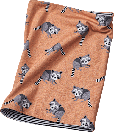 Loop Schal mit Waschbär-Muster, orange ALANA