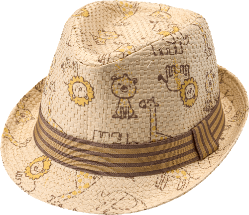 Strohut mit Safari-Muster, beige, Gr.50/51 PUSBLU