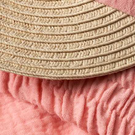 Hut mit Musselin, rosa, Gr. 52/53 PUSBLU