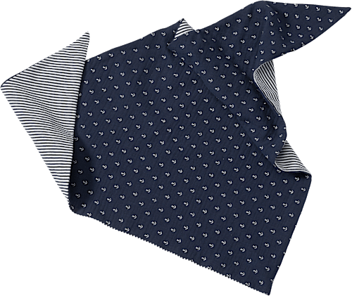 Schal aus Musselin mit Anker-Muster und Ringeln, blau, ca. 95 x 47 cm ALANA