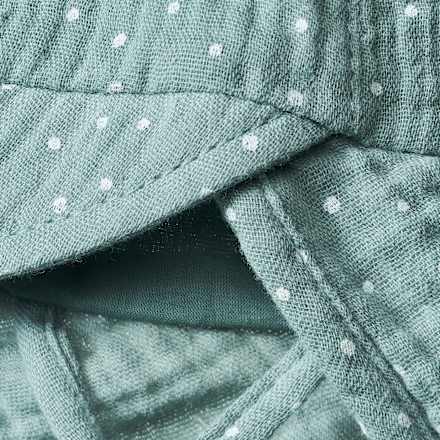 Schirmmütze aus Musselin mit Punkten, blau, Gr. 48/49 ALANA