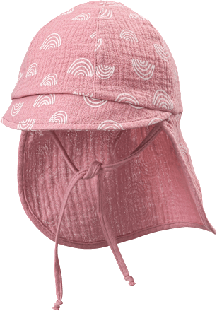 Mütze aus Musselin mit Regenbogen-Muster, rosa , Gr.48/49 ALANA