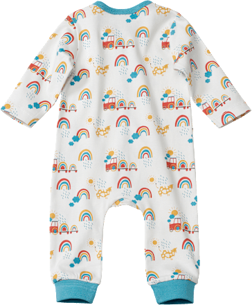 Baby Schlafanzug, Gr. 62/68, aus Bio-Baumwolle, weiß, bunt ALANA