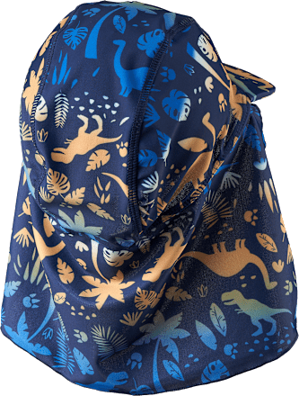 Bademütze mit Dino-Muster, blau, Gr. 48/49 PUSBLU