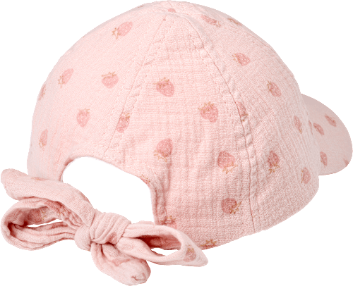 Basecap aus Musselin mit Erdbeeren-Muster, rosa, Gr. 52/53 PUSBLU