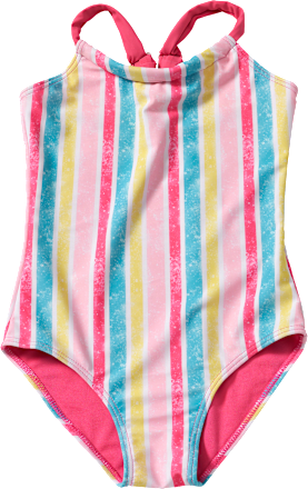 Badeanzug mit Ringeln, blau, Gr. 122/128 PUSBLU