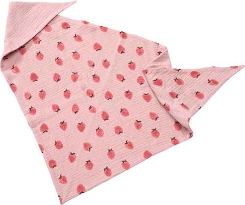 Schal aus Musselin mit Erdbeer-Muster, rosa, ca. 95 x 47 cm ALANA