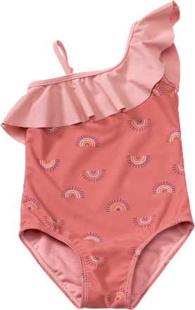Badeanzug mit Regenbogen-Muster, rosa, Gr. 122/128 PUSBLU