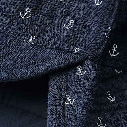 Schirmmütze aus Musselin mit Anker-Muster, blau, Gr. 54/55 ALANA