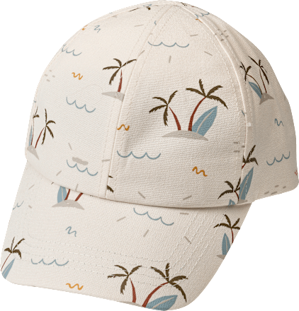 Basecap mit Palmen-Muster, weiß, Gr. 52/53 PUSBLU