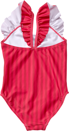 Badeanzug mit Streifen, rot, Gr. 122/128 PUSBLU