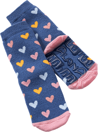 Stoppersocken mit Herz-Muster, blau & rosa, Gr. 29/30 ALANA