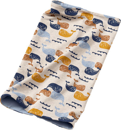 Loop Schal mit Wal-Muster, beige ALANA