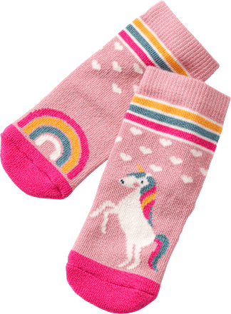 ABS Socken mit Einhorn-Motiv, rosa, Gr. 18/19 ALANA