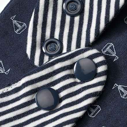 Halstuch zum Wenden aus Musselin mit Segelschiff-Muster, blau ALANA