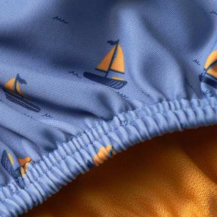 Schwimmwindel mit Segelschiff-Muster, blau, Gr.74/80 PUSBLU