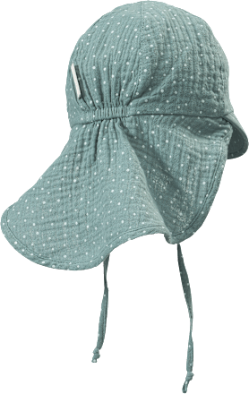 Schirmmütze aus Musselin mit Punkten, blau, Gr. 48/49 ALANA